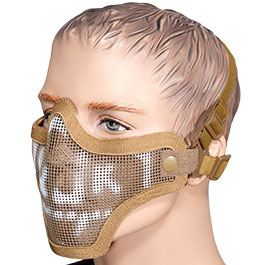 WoSport WST Scout V1 Airsoft Gittermaske Lower Face Tan Skull