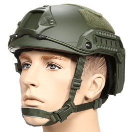 nHelmet Airsoft Helm FAST Maritime Standard Railed mit NVG Mount oliv