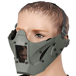 WoSport Iron Warrior Maske Lower Face mit Halterung fr / ohne FAST Helme grau