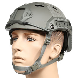 nHelmet FAST PJ Maritime Railed Airsoft Helm mit NVG Mount Foliage Green