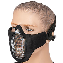 WoSport WST Glory Airsoft Gittermaske Lower Face Black Skull