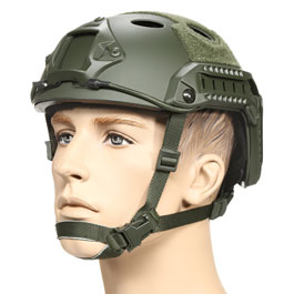 nHelmet FAST PJ Maritime Railed Airsoft Helm mit NVG Mount oliv