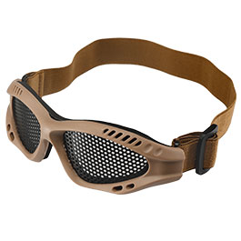 WoSport Tactical Goggle Round-Steelmesh Eye Protection Airsoft Gitterbrille tan