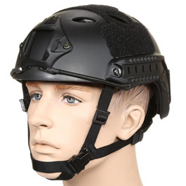 nHelmet Airsoft Helm FAST PJ Standard Railed mit NVG Mount schwarz