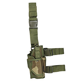 WoSport Universal Tactical Beinholster fr Pistole und Ersatzmagazin Nylon-Fabric rechts woodland