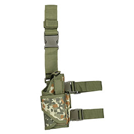 WoSport Universal Tactical Beinholster fr Pistole und Ersatzmagazin Nylon-Fabric rechts flecktarn