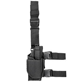 WoSport Universal Tactical Beinholster fr Pistole und Ersatzmagazin Nylon-Fabric rechts schwarz