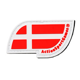 3D Rubber Patch mit Klettflche Dnemark Flagge rot / weiss