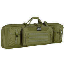 MAX Tactical 108 cm Heavy Duty Deluxe Double Soft Rifle Bag / Gewehr-Futteral f. zwei Gewehre mit Zubehr oliv