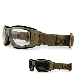 Wiley X Brille Lynx matt tan Glser grau inkl. Wechselglser klar, Brillenetui & Facial Cavity Dichtung