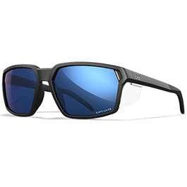 Wiley X Sonnenbrille Sierra Captivate mattschwarz Glser blau verspiegelt polarisiert inkl. Brillenbeutel & Seitenschutz