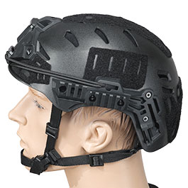 WoSport Airsoft Helm W-Style 3.0 Standard Version mit NVG Mount und seitlichen Rails verstellbar schwarz Bild 1 xxx: