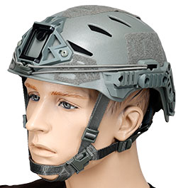 WoSport Airsoft Helm W-Style 3.0 Standard Version mit NVG Mount und seitlichen Rails verstellbar grau