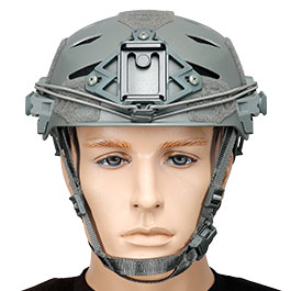 WoSport Airsoft Helm W-Style 3.0 Standard Version mit NVG Mount und seitlichen Rails verstellbar grau Bild 2