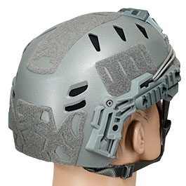 WoSport Airsoft Helm W-Style 3.0 Standard Version mit NVG Mount und seitlichen Rails verstellbar grau Bild 3