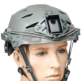 WoSport Airsoft Helm W-Style 3.0 Standard Version mit NVG Mount und seitlichen Rails verstellbar grau Bild 5