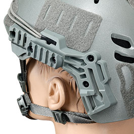 WoSport Airsoft Helm W-Style 3.0 Standard Version mit NVG Mount und seitlichen Rails verstellbar grau Bild 7