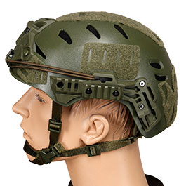 WoSport Airsoft Helm W-Style 3.0 Standard Version mit NVG Mount und seitlichen Rails verstellbar oliv Bild 1 xxx: