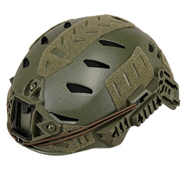WoSport Airsoft Helm W-Style 3.0 Standard Version mit NVG Mount und seitlichen Rails verstellbar oliv Bild 8