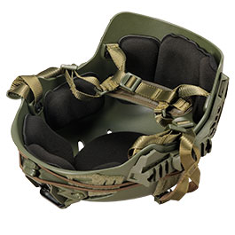 WoSport Airsoft Helm W-Style 3.0 Standard Version mit NVG Mount und seitlichen Rails verstellbar oliv Bild 9