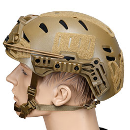 WoSport Airsoft Helm W-Style 3.0 Standard Version mit NVG Mount und seitlichen Rails verstellbar tan Bild 1 xxx: