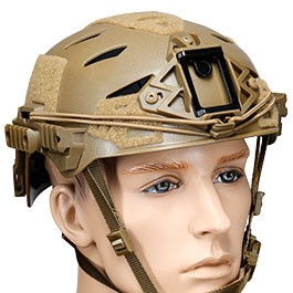 WoSport Airsoft Helm W-Style 3.0 Standard Version mit NVG Mount und seitlichen Rails verstellbar tan Bild 5