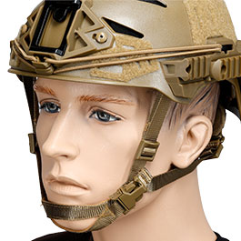 WoSport Airsoft Helm W-Style 3.0 Standard Version mit NVG Mount und seitlichen Rails verstellbar tan Bild 6