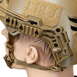 WoSport Airsoft Helm W-Style 3.0 Standard Version mit NVG Mount und seitlichen Rails verstellbar tan Bild 7