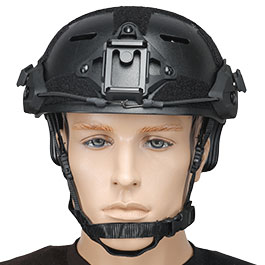 WoSport Airsoft Helm MK Training Style mit NVG Mount und seitlichen Rails verstellbar schwarz Bild 2