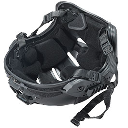 WoSport Airsoft Helm MK Training Style mit NVG Mount und seitlichen Rails verstellbar schwarz Bild 9