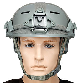 WoSport Airsoft Helm MK Training Style mit NVG Mount und seitlichen Rails verstellbar grau Bild 2