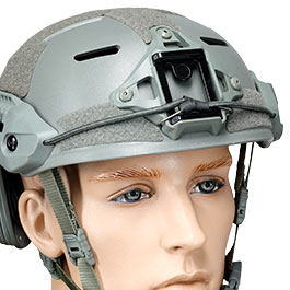 WoSport Airsoft Helm MK Training Style mit NVG Mount und seitlichen Rails verstellbar grau Bild 5