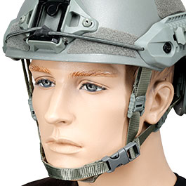 WoSport Airsoft Helm MK Training Style mit NVG Mount und seitlichen Rails verstellbar grau Bild 6