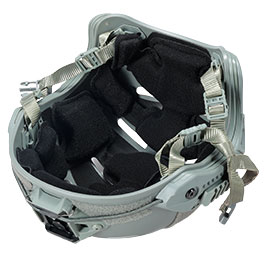 WoSport Airsoft Helm MK Training Style mit NVG Mount und seitlichen Rails verstellbar grau Bild 9