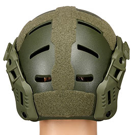 WoSport Airsoft Helm MK Training Style mit NVG Mount und seitlichen Rails verstellbar oliv Bild 4
