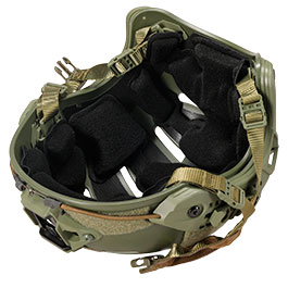 WoSport Airsoft Helm MK Training Style mit NVG Mount und seitlichen Rails verstellbar oliv Bild 9