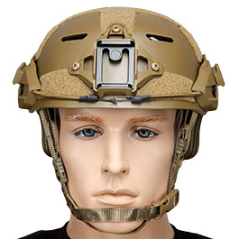 WoSport Airsoft Helm MK Training Style mit NVG Mount und seitlichen Rails verstellbar tan Bild 2