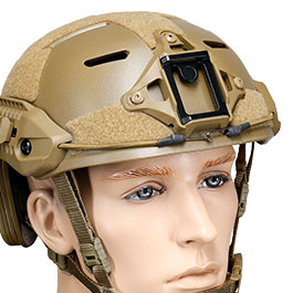WoSport Airsoft Helm MK Training Style mit NVG Mount und seitlichen Rails verstellbar tan Bild 5