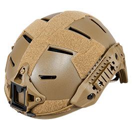 WoSport Airsoft Helm MK Training Style mit NVG Mount und seitlichen Rails verstellbar tan Bild 8