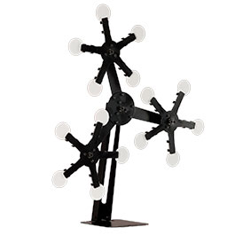 WoSport Triple Star Target mit 15 Zielen dreifaches Kreis-Pendelspiel aus Stahl schwarz