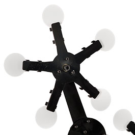 WoSport Triple Star Target mit 15 Zielen dreifaches Kreis-Pendelspiel aus Stahl schwarz Bild 4