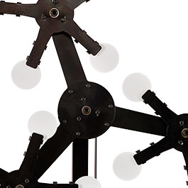 WoSport Triple Star Target mit 15 Zielen dreifaches Kreis-Pendelspiel aus Stahl schwarz Bild 7