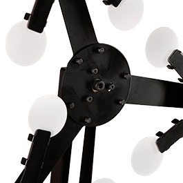 WoSport Triple Star Target mit 15 Zielen dreifaches Kreis-Pendelspiel aus Stahl schwarz Bild 8