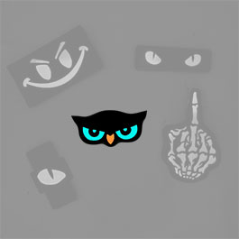Kleinbild 3 Lasercat Patch Eulenaugen leuchten im Dunkeln