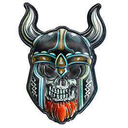 Kleinbild 3 101 INC Totenkopf 3D Rubber Patch Wikinger
