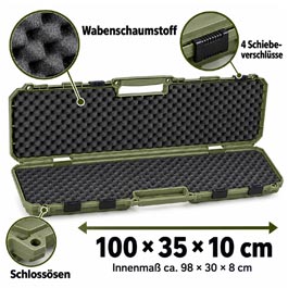 Kleinbild 9 MAX Tactical Hard Case Waffenkoffer 100 x 35 x 10 cm Waben-Schaumstoff dark oliv