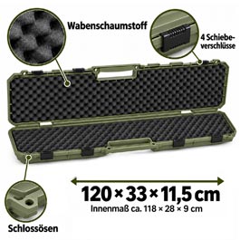 Kleinbild 9 MAX Tactical Hard Case Waffenkoffer 120 x 33 x 11,5 cm Waben-Schaumstoff dark oliv