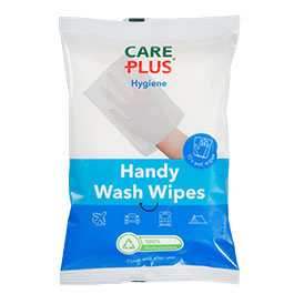 Produktbild zu Care Plus feuchte Hautpfleget�cher Handy Wash Wipes 10 St�ck ...