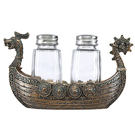 Kleinbild 1 Vikingerschiff Drakkar mit Salz und Pfefferstreuer