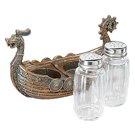 Kleinbild 2 Vikingerschiff Drakkar mit Salz und Pfefferstreuer